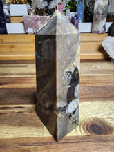 Load image into Gallery viewer, Fluorescent Fire Agate Obelisk (421g)