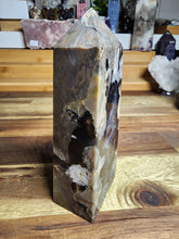 Load image into Gallery viewer, Fluorescent Fire Agate Obelisk (421g)