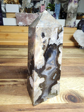 Load image into Gallery viewer, Fluorescent Fire Agate Obelisk (421g)