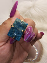 Load image into Gallery viewer, Blue Apatite Rectangular Ring