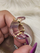 Load image into Gallery viewer, Rainbow Fluorite Cresent Moon Ring