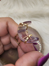 Load image into Gallery viewer, Rainbow Fluorite Cresent Moon Ring