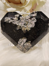 Load image into Gallery viewer, Snowflake Obsidian Faceted Heart (106g)