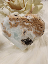 Load image into Gallery viewer, Caribbean Calcite Faceted Heart (138g)