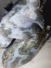 Load image into Gallery viewer, Moss Agate Horse Carving (611g)