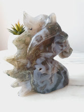 Load image into Gallery viewer, Moss Agate Horse Carving (611g)