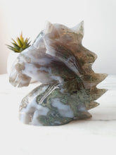 Load image into Gallery viewer, Moss Agate Horse Carving (611g)
