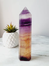 Load image into Gallery viewer, Pink Yellow Fluorite Tower (391g)