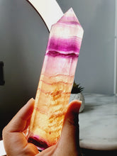 Load image into Gallery viewer, Pink Yellow Fluorite Tower (391g)