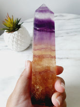 Load image into Gallery viewer, Pink Yellow Fluorite Tower (391g)