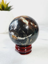 Load image into Gallery viewer, Amazonite Sphere With Pyrite inclusion