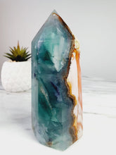 Load image into Gallery viewer, Super Unique Rainbow Fluorite with Golden Healer Tower