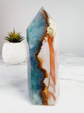 Load image into Gallery viewer, Super Unique Rainbow Fluorite with Golden Healer Tower