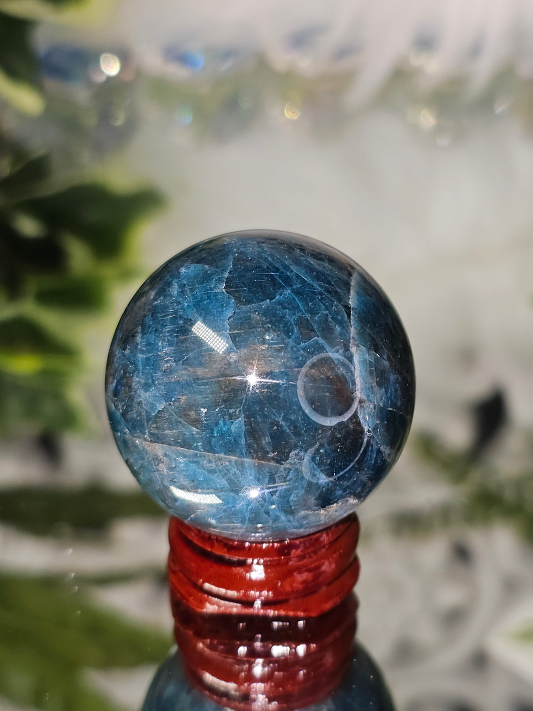 Flashy Blue Apatite Sphere