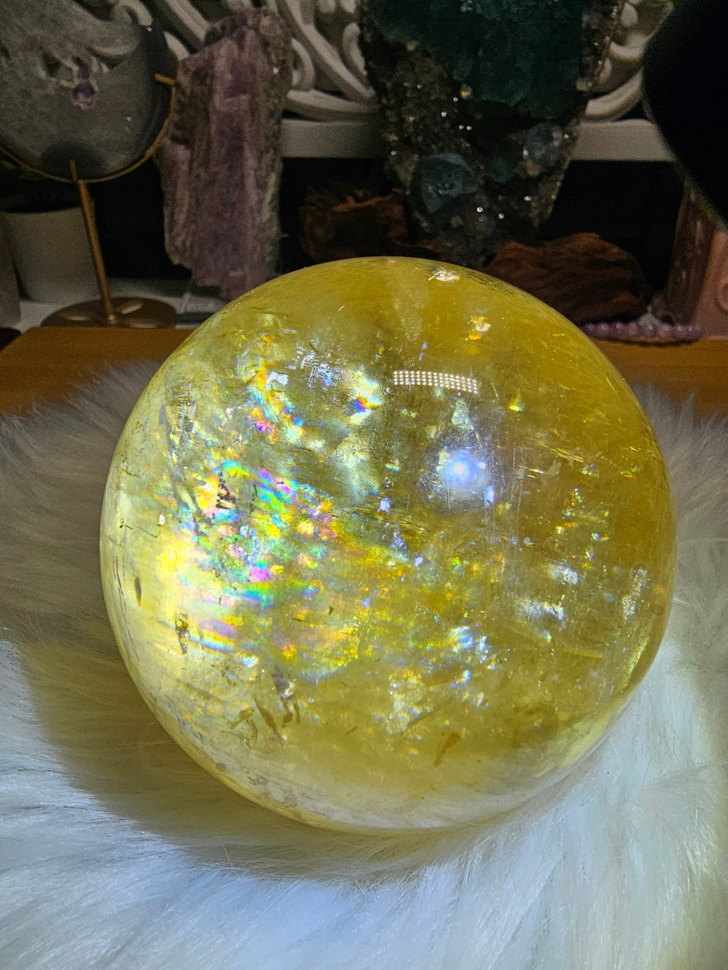 Optical Honey Calcite Sphere