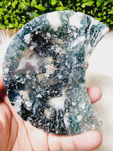 Load image into Gallery viewer, Moss Agate Moon Bowl #114
