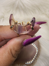 Load image into Gallery viewer, Rainbow Fluorite Cresent Moon Ring
