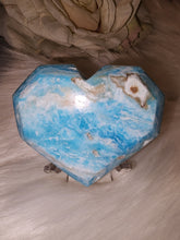Load image into Gallery viewer, Blue Aragonite Faceted Heart
