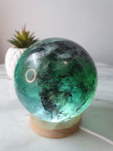 Load image into Gallery viewer, Dendritic Rainbow Fluorite Sphere
