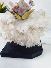 Load image into Gallery viewer, Peruvian Amethyst Hummingbird on a Cluster Quartz Base
