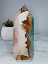 Load image into Gallery viewer, Super Unique Rainbow Fluorite with Golden Healer Tower
