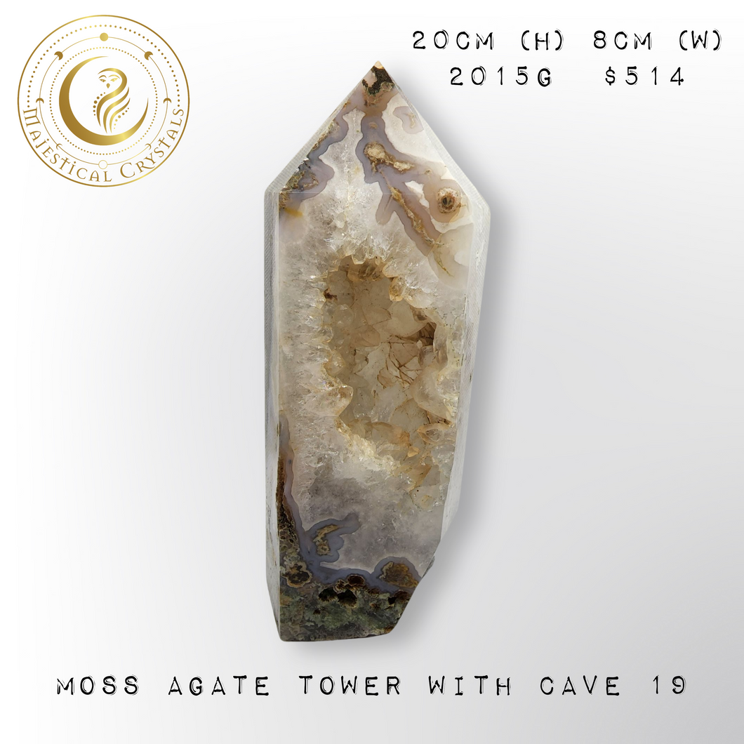 Moss Agate Tower with Cave* (#19)